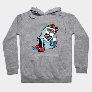 Comedy is Dead- Cartoon of A Jester on the Toilet 1.0 Hoodie